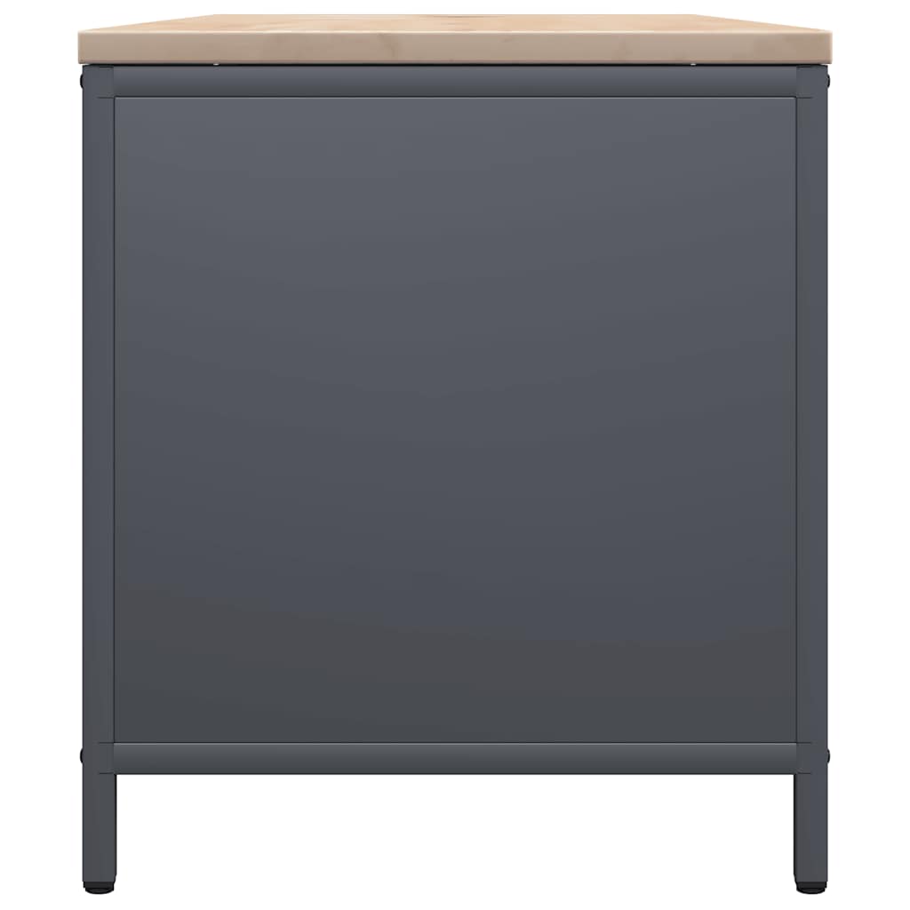 vidaXL Firewood Rack with Wooden Top Anthracite 100.5x35.5x40 cm
