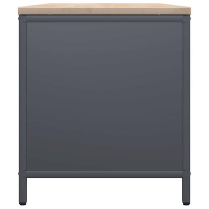 vidaXL Firewood Rack with Wooden Top Anthracite 100.5x35.5x40 cm