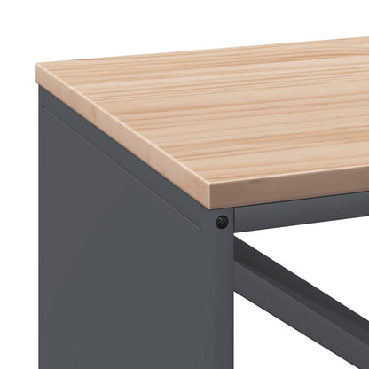 vidaXL Firewood Rack with Wooden Top Anthracite 100.5x35.5x40 cm