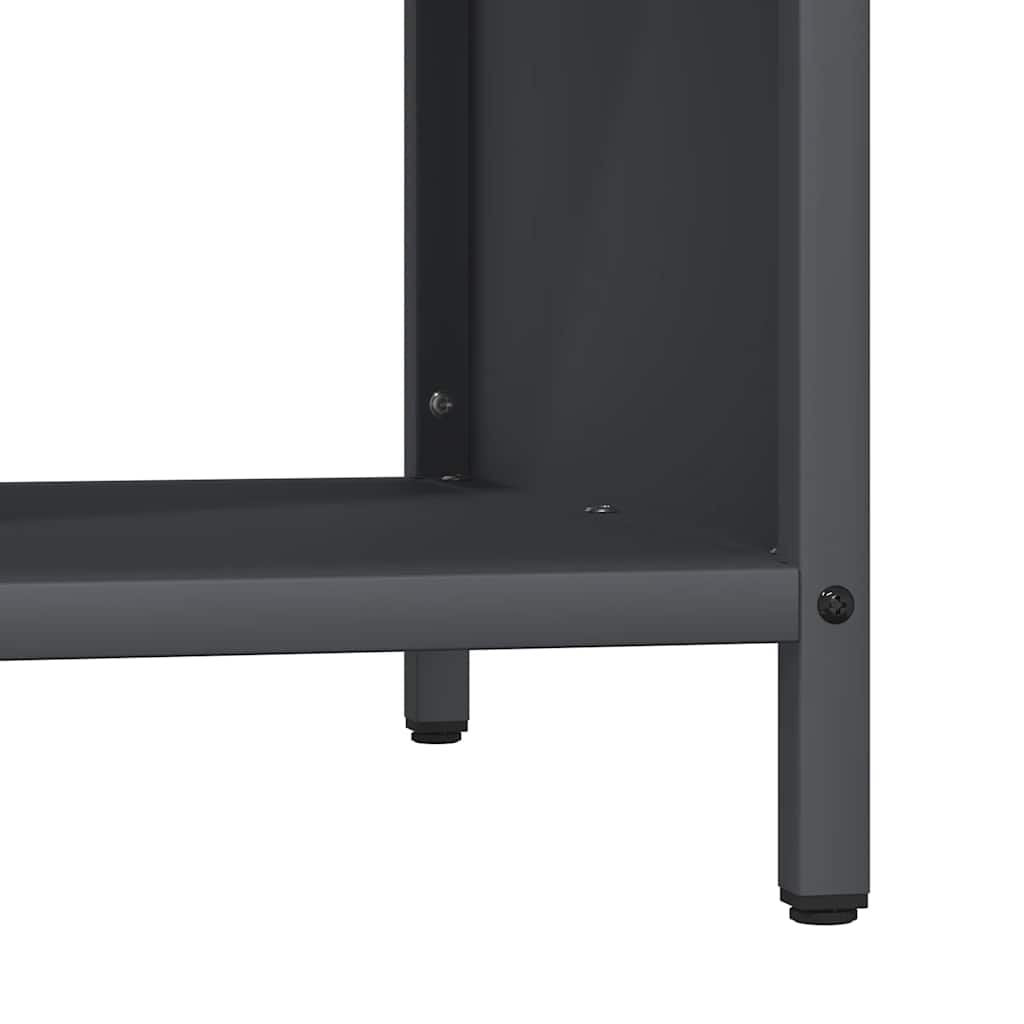 vidaXL Firewood Rack with Wooden Top Anthracite 100.5x35.5x40 cm