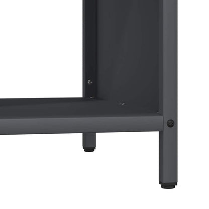 vidaXL Firewood Rack with Wooden Top Anthracite 100.5x35.5x40 cm