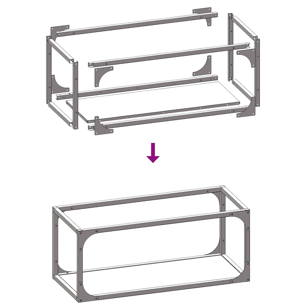 vidaXL Firewood Rack Black 25x25x60 cm Cold-rolled steel