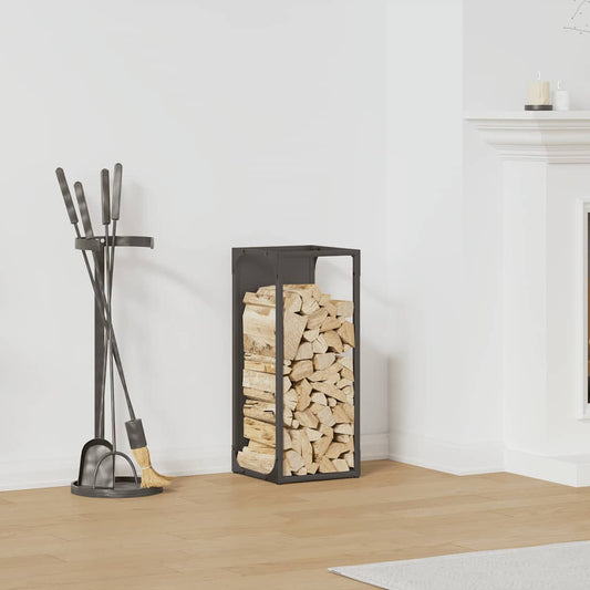 vidaXL Firewood Rack Black 25x25x60 cm Cold-rolled steel