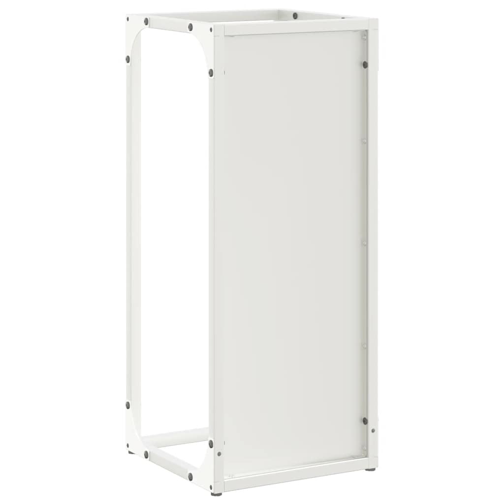 vidaXL Firewood Rack White 25x25x60 cm Cold-rolled steel