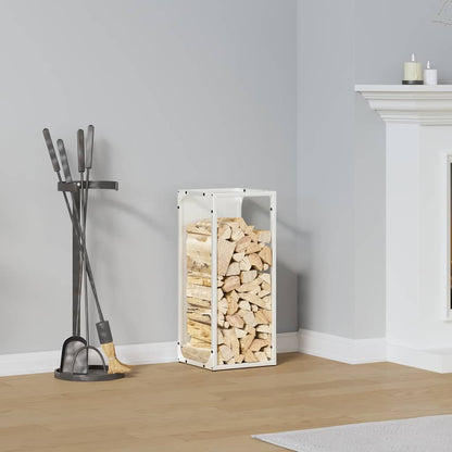vidaXL Firewood Rack White 25x25x60 cm Cold-rolled steel