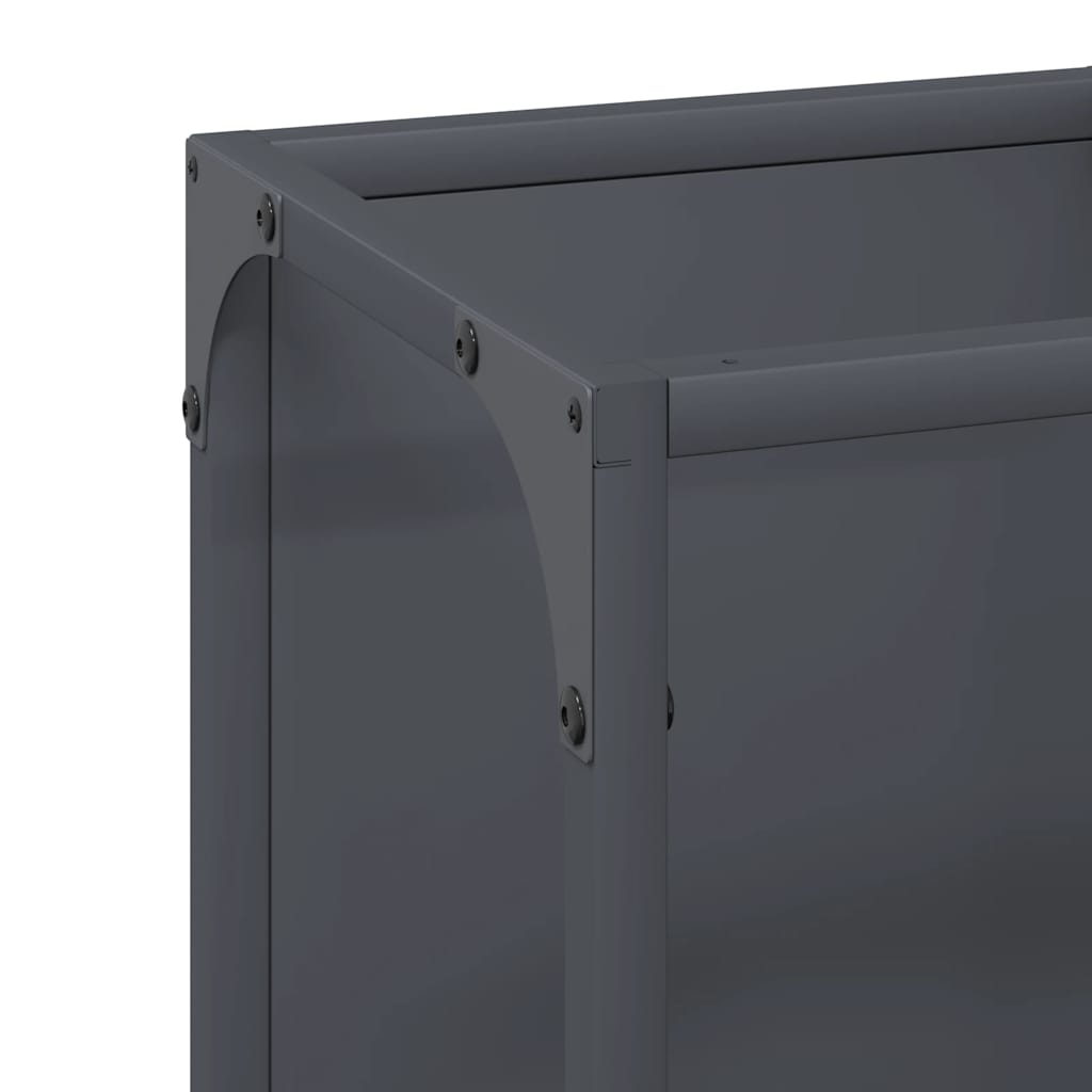 vidaXL Firewood Rack Anthracite 25x25x60 cm Cold-rolled steel