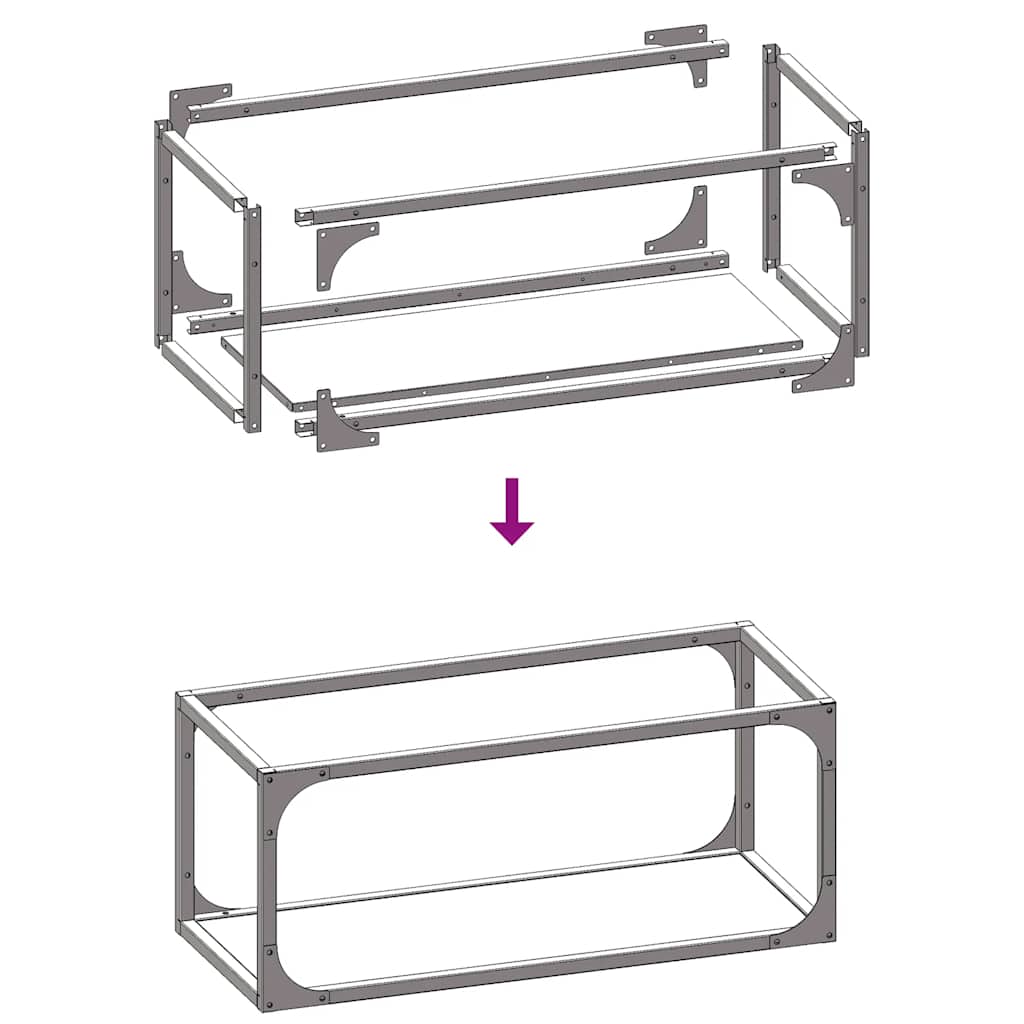 vidaXL Firewood Rack Anthracite 25x25x60 cm Cold-rolled steel