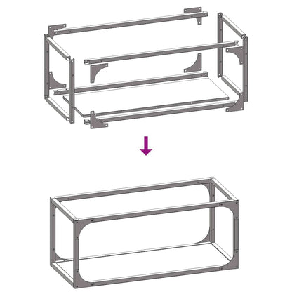 vidaXL Firewood Rack Anthracite 25x25x60 cm Cold-rolled steel