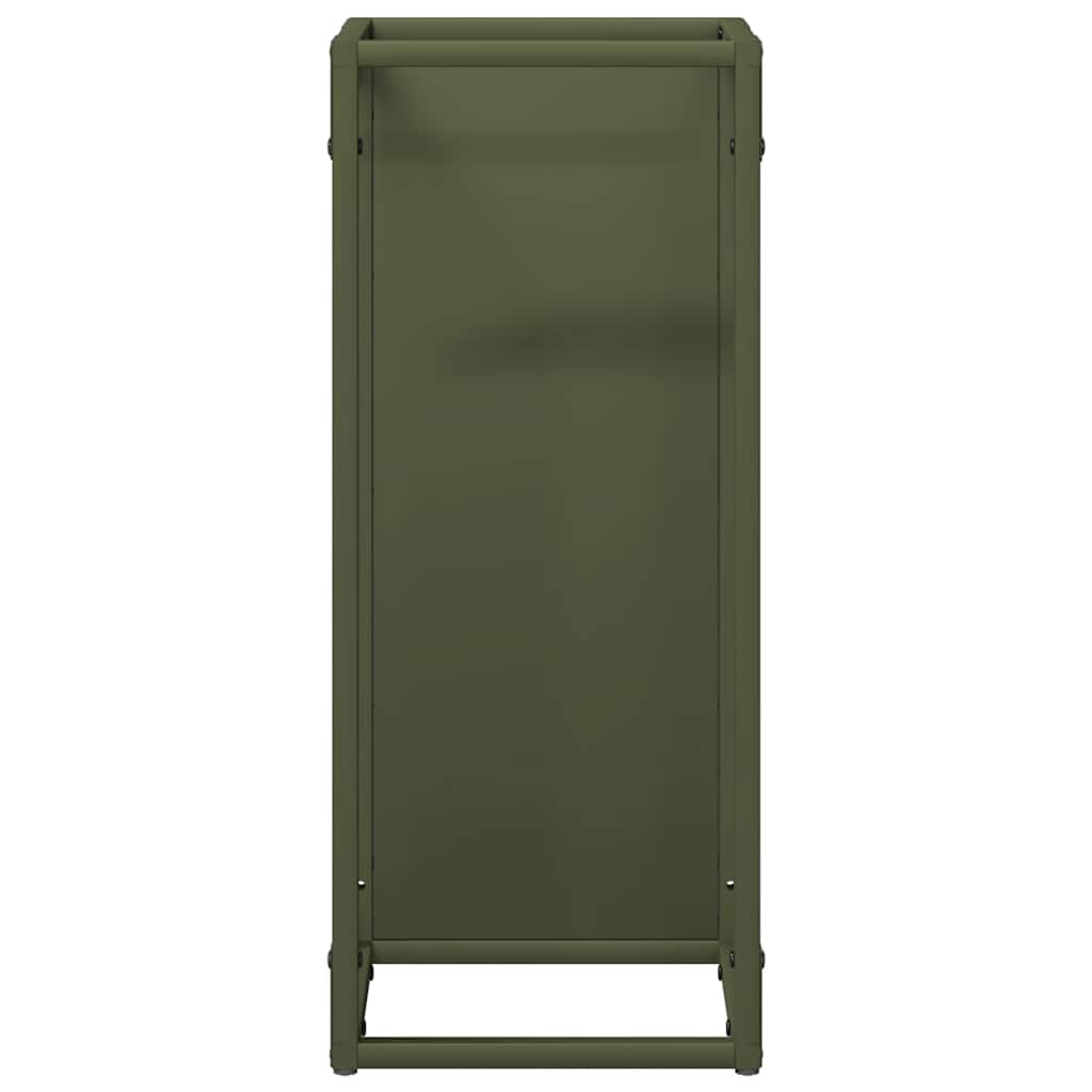 vidaXL Firewood Rack Olive Green 25x25x60 cm Cold-rolled steel