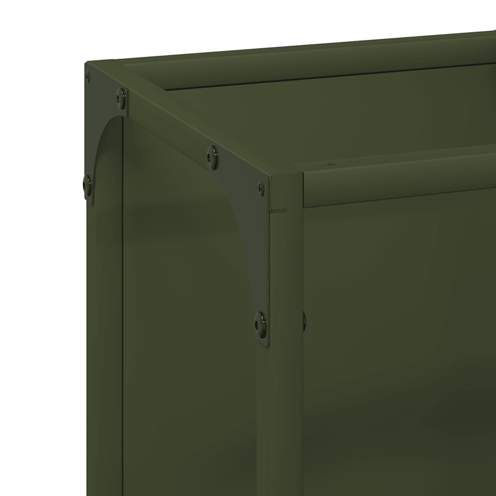 vidaXL Firewood Rack Olive Green 25x25x60 cm Cold-rolled steel