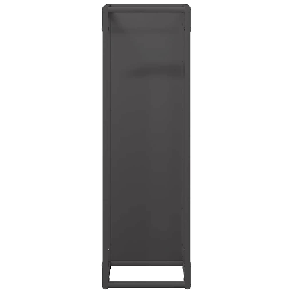 vidaXL Firewood Rack Black 25x25x80 cm Cold-rolled steel