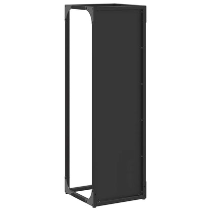 vidaXL Firewood Rack Black 25x25x80 cm Cold-rolled steel