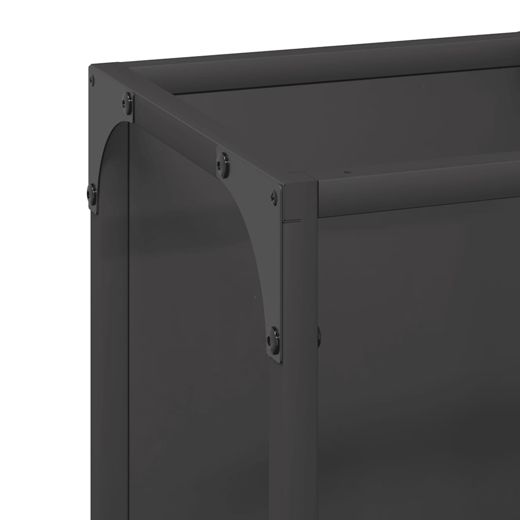 vidaXL Firewood Rack Black 25x25x80 cm Cold-rolled steel