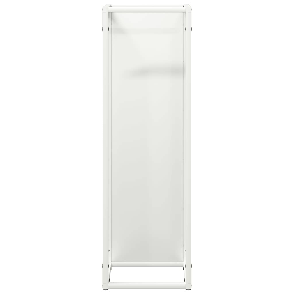 vidaXL Firewood Rack White 25x25x80 cm Cold-rolled steel