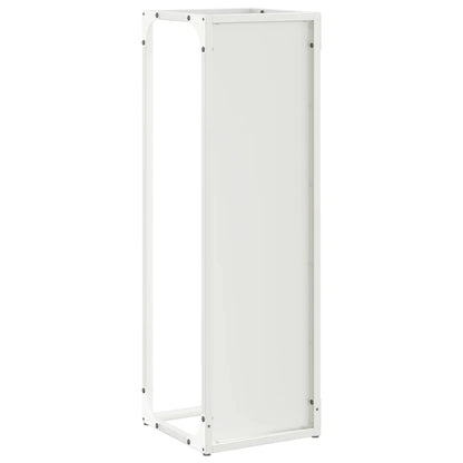 vidaXL Firewood Rack White 25x25x80 cm Cold-rolled steel