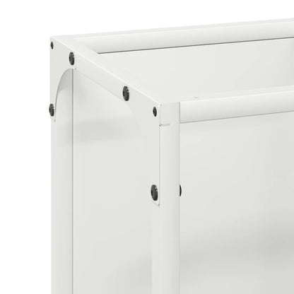 vidaXL Firewood Rack White 25x25x80 cm Cold-rolled steel