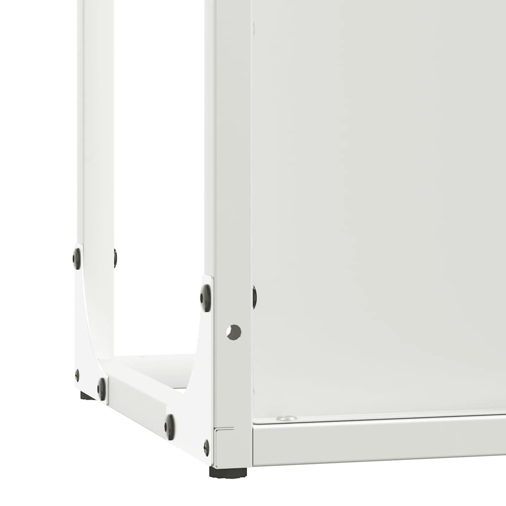 vidaXL Firewood Rack White 25x25x80 cm Cold-rolled steel