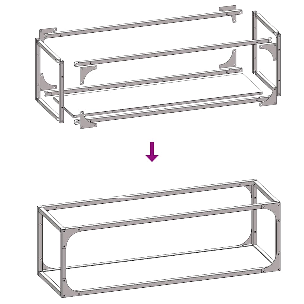 vidaXL Firewood Rack White 25x25x80 cm Cold-rolled steel