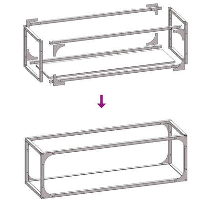 vidaXL Firewood Rack White 25x25x80 cm Cold-rolled steel