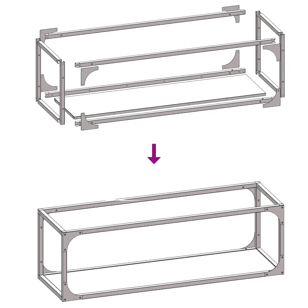 vidaXL Firewood Rack Anthracite 25x25x80 cm Cold-rolled steel