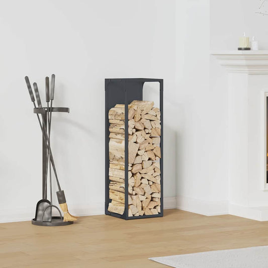 vidaXL Firewood Rack Anthracite 25x25x80 cm Cold-rolled steel
