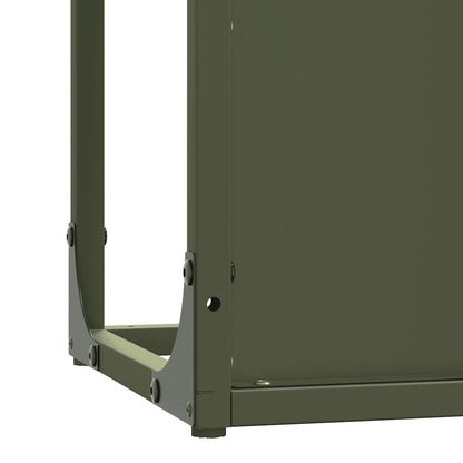 vidaXL Firewood Rack Olive Green 25x25x80 cm Cold-rolled steel