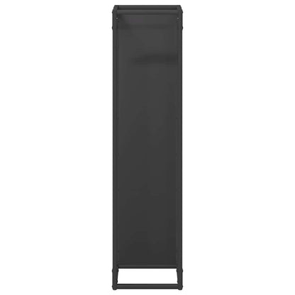 vidaXL Firewood Rack Black 25x25x100 cm Cold-rolled steel