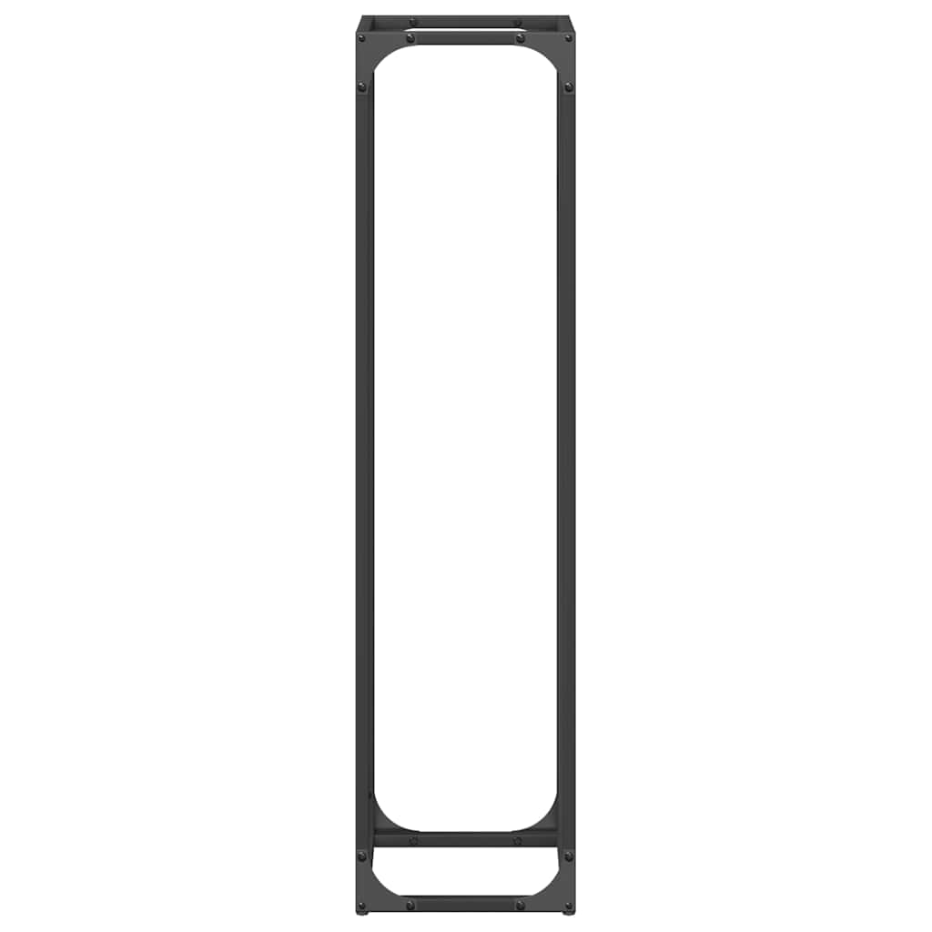 vidaXL Firewood Rack Black 25x25x100 cm Cold-rolled steel