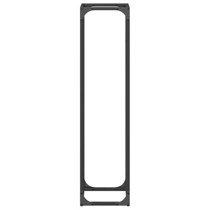 vidaXL Firewood Rack Black 25x25x100 cm Cold-rolled steel