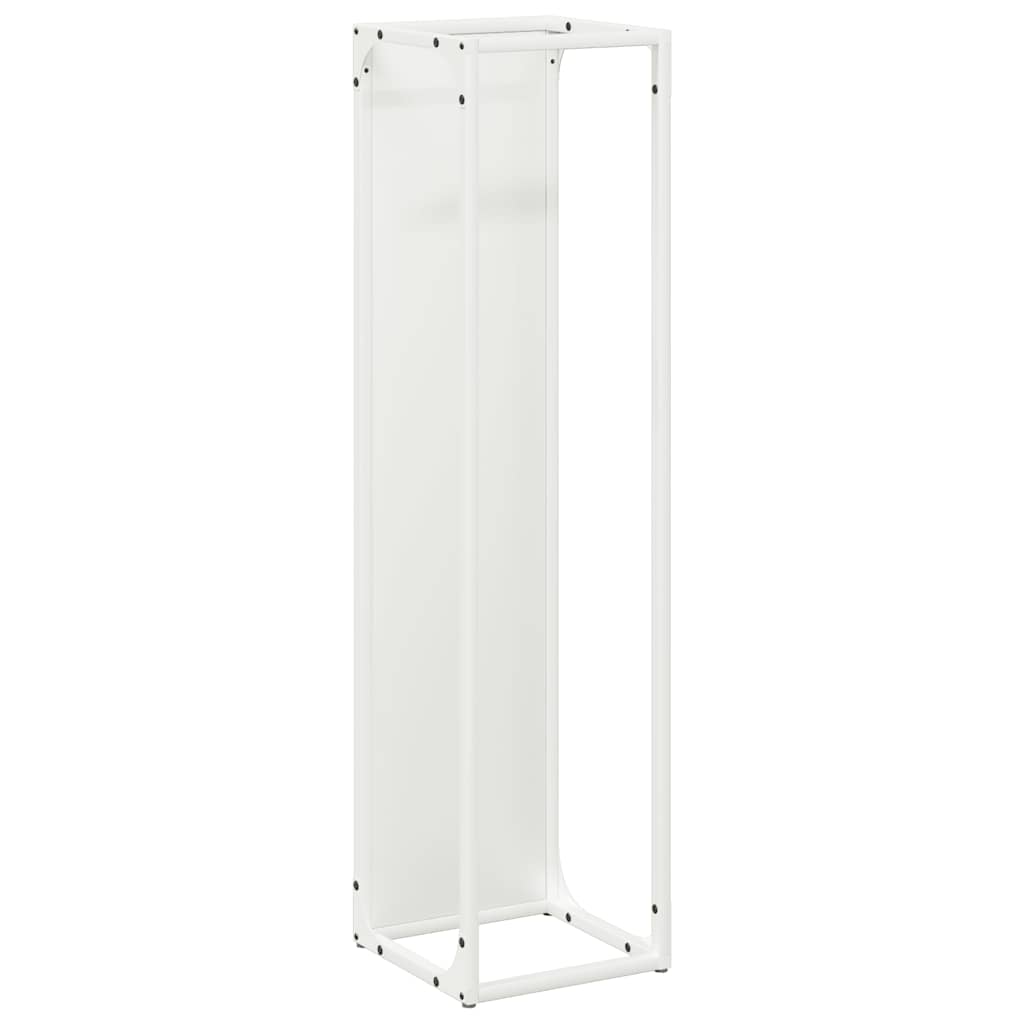 vidaXL Firewood Rack White 25x25x100 cm Cold-rolled steel