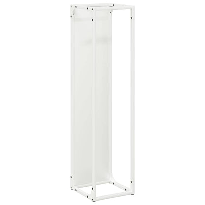 vidaXL Firewood Rack White 25x25x100 cm Cold-rolled steel