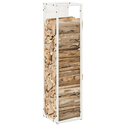 vidaXL Firewood Rack White 25x25x100 cm Cold-rolled steel