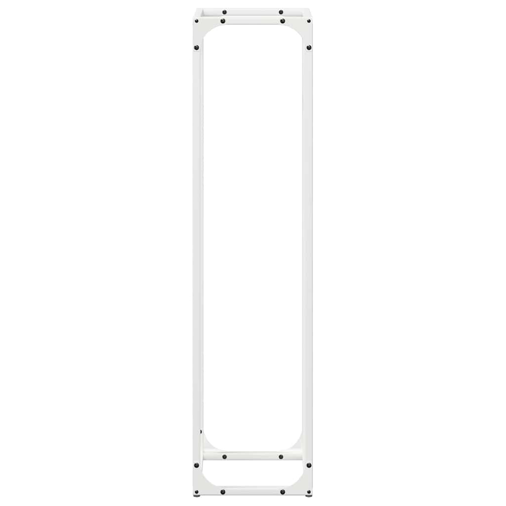 vidaXL Firewood Rack White 25x25x100 cm Cold-rolled steel