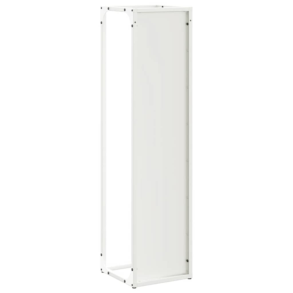 vidaXL Firewood Rack White 25x25x100 cm Cold-rolled steel