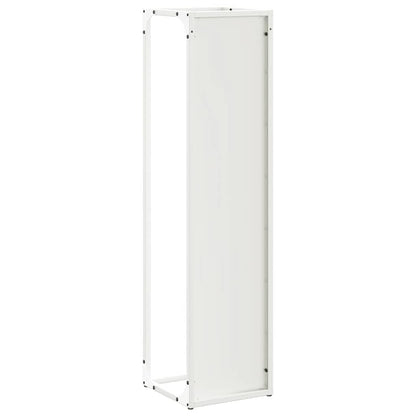 vidaXL Firewood Rack White 25x25x100 cm Cold-rolled steel