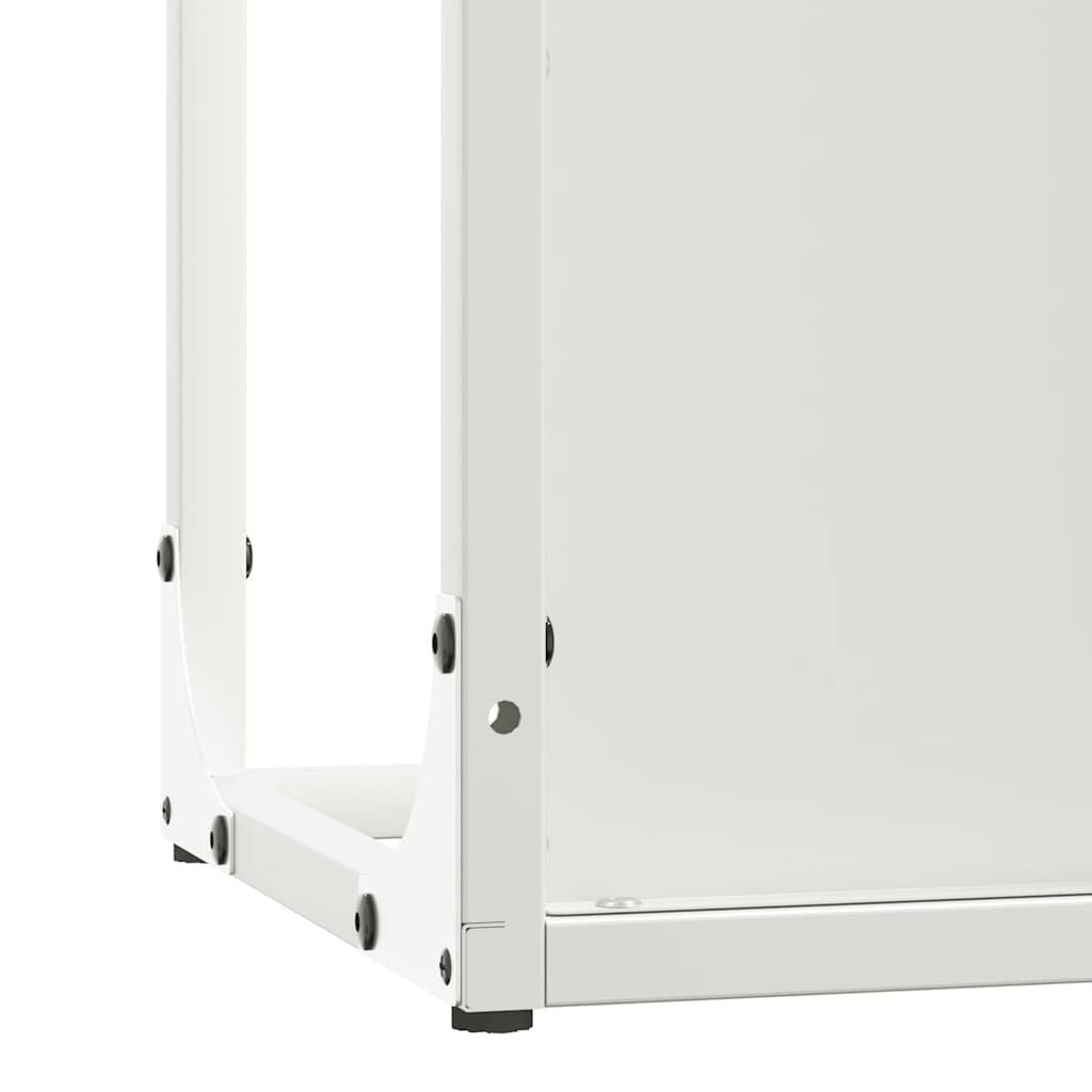 vidaXL Firewood Rack White 25x25x100 cm Cold-rolled steel
