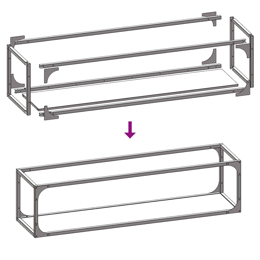 vidaXL Firewood Rack White 25x25x100 cm Cold-rolled steel