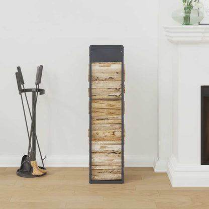vidaXL Firewood Rack Anthracite 25x25x100 cm Cold-rolled steel