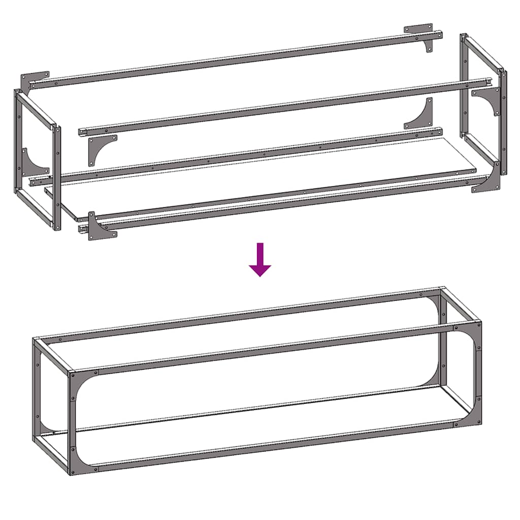 vidaXL Firewood Rack Anthracite 25x25x100 cm Cold-rolled steel