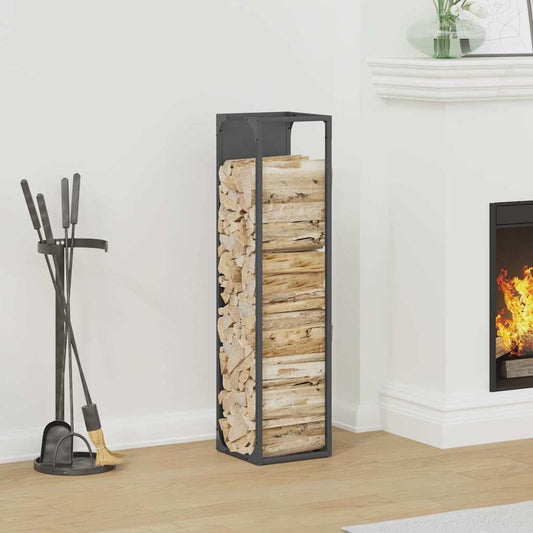 vidaXL Firewood Rack Anthracite 25x25x100 cm Cold-rolled steel