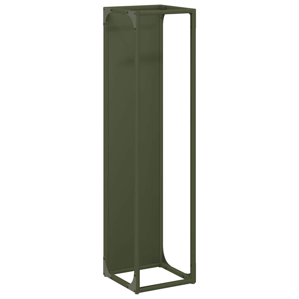 vidaXL Firewood Rack Olive Green 25x25x100 cm Cold-rolled steel