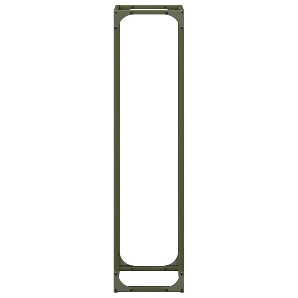 vidaXL Firewood Rack Olive Green 25x25x100 cm Cold-rolled steel