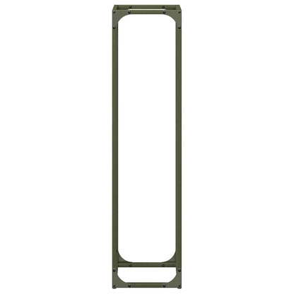 vidaXL Firewood Rack Olive Green 25x25x100 cm Cold-rolled steel