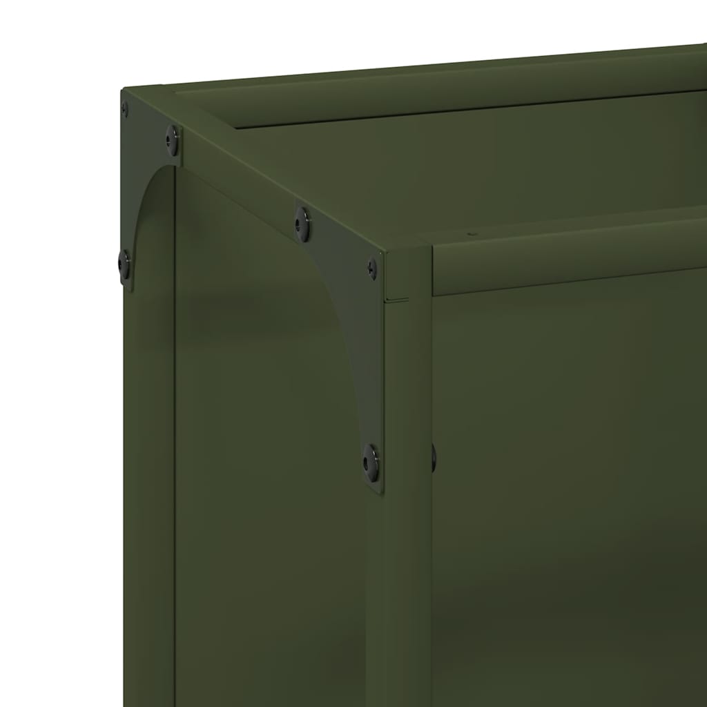 vidaXL Firewood Rack Olive Green 25x25x100 cm Cold-rolled steel