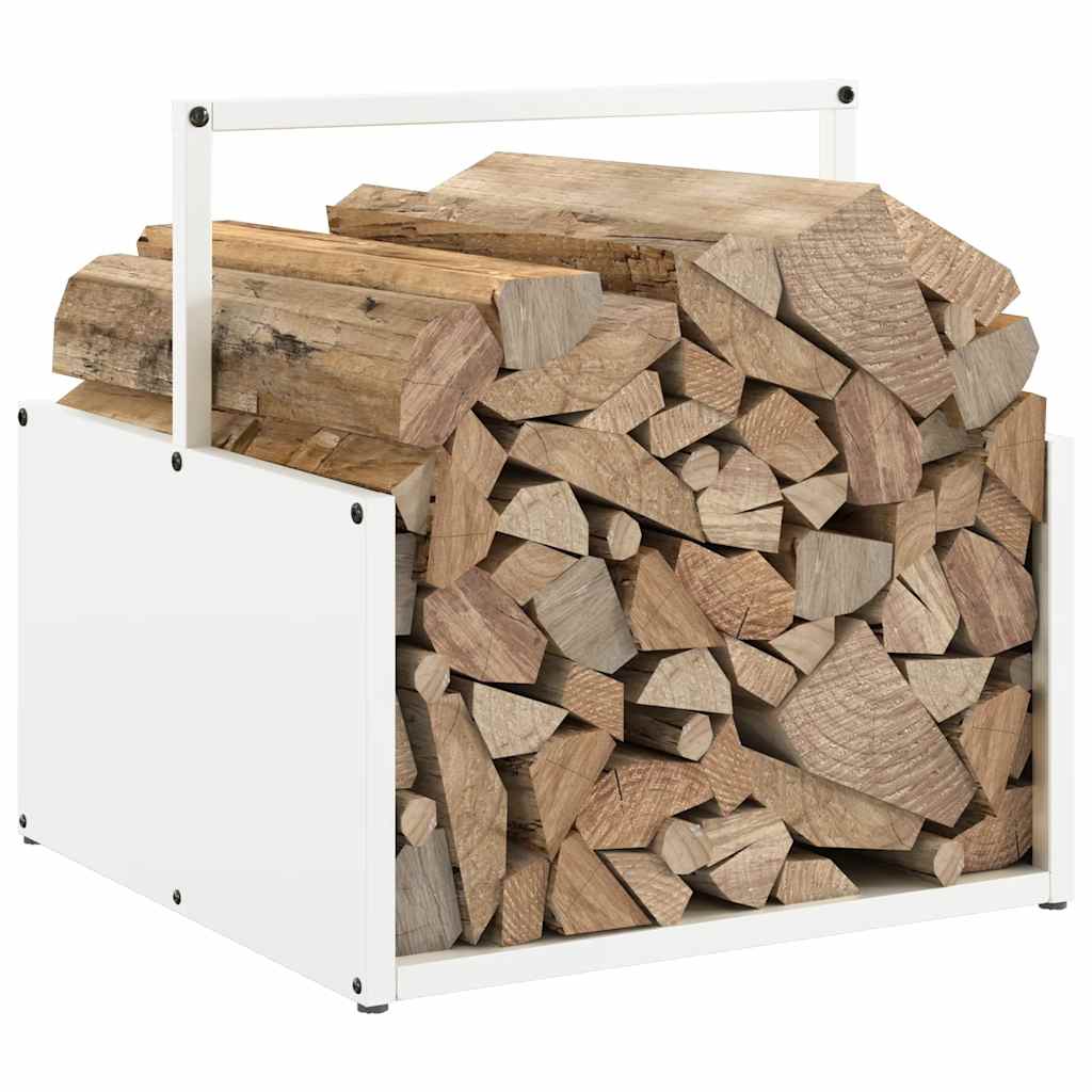 vidaXL Firewood Rack White 40x40x40 cm Cold-rolled steel