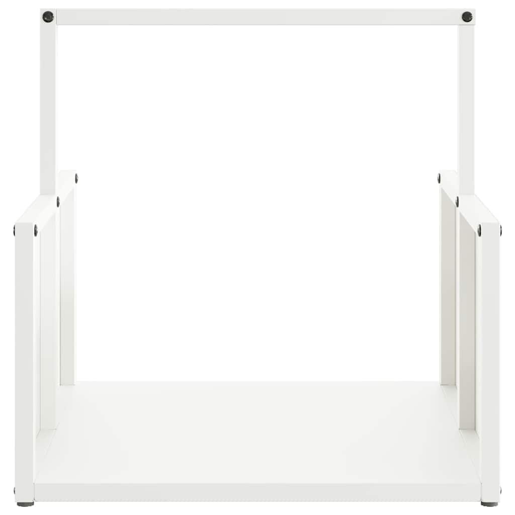 vidaXL Firewood Rack White 40x40x40 cm Cold-rolled steel