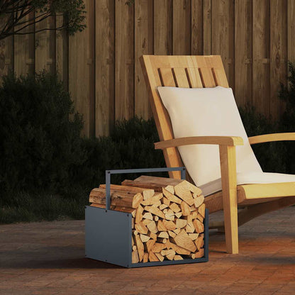 vidaXL Firewood Rack Anthracite 40x40x40 cm Cold-rolled steel