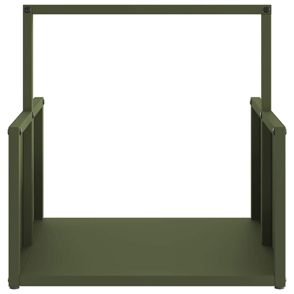 vidaXL Firewood Rack Olive Green 40x40x40 cm Cold-rolled steel