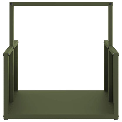 vidaXL Firewood Rack Olive Green 40x40x40 cm Cold-rolled steel