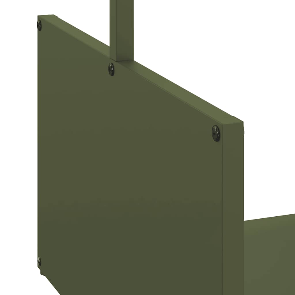 vidaXL Firewood Rack Olive Green 40x40x40 cm Cold-rolled steel